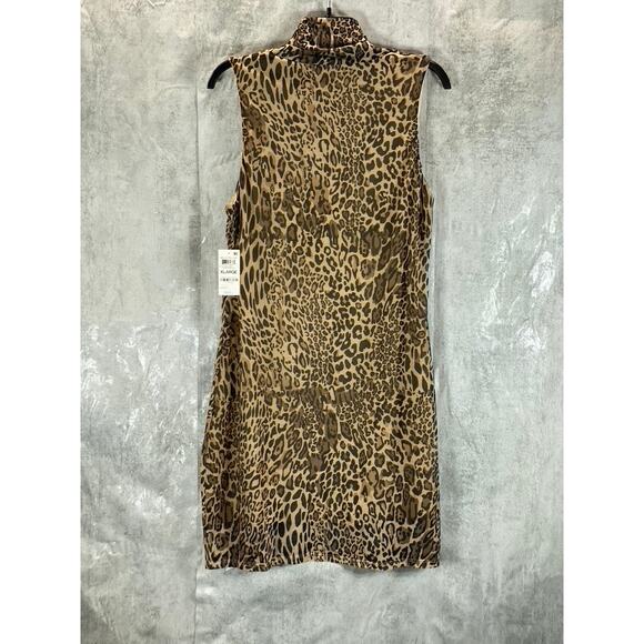 BAR III Women's Cheetah Printed Sleeveless Mock-Neck Cutout Bodycon Dress SZ XL - Picture 3 of 11